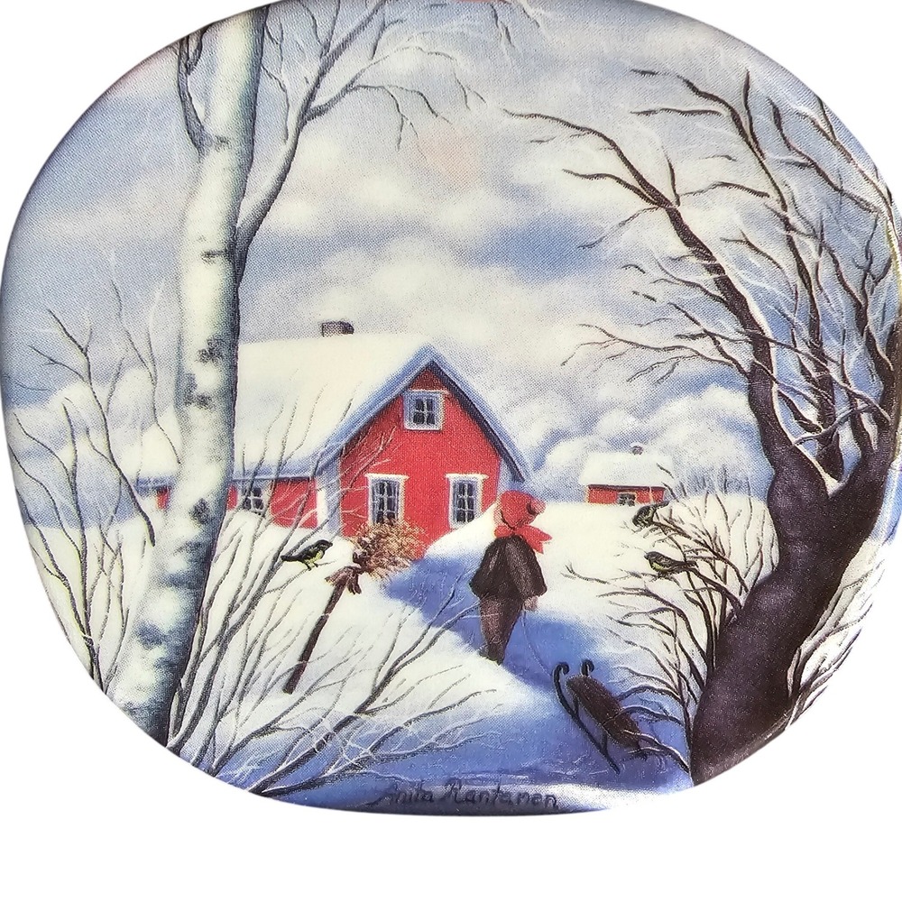 Vintage Arabia Finland Old-time Winter Cottagecore Anita Rantanen-Siemers 5"